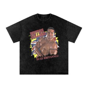 Washed Oversized Cotton “Rule Britannia” Yellow Background T-Shirt