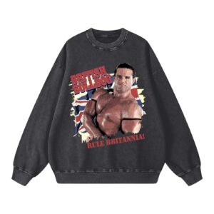 Washed Oversized “Rule Britannia” White Background Sweatshirt