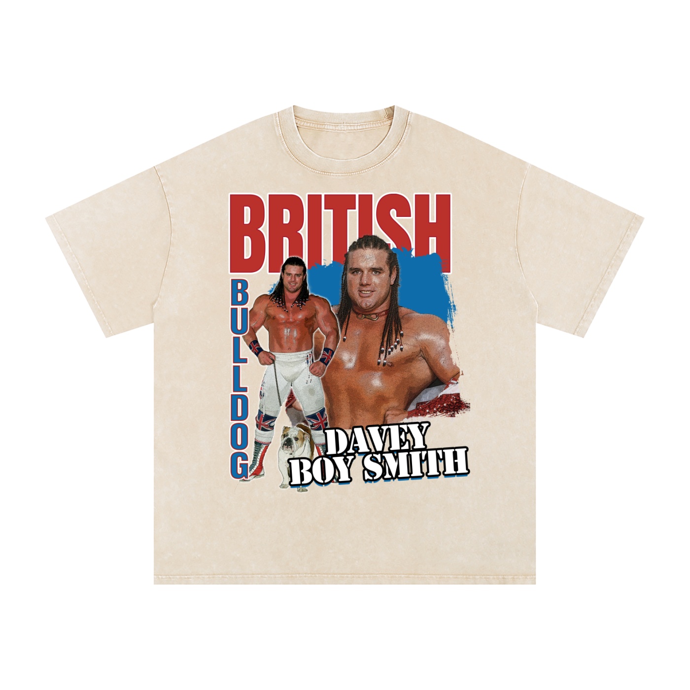Washed Oversized Classic Bulldog Cotton T-Shirt - Image 3