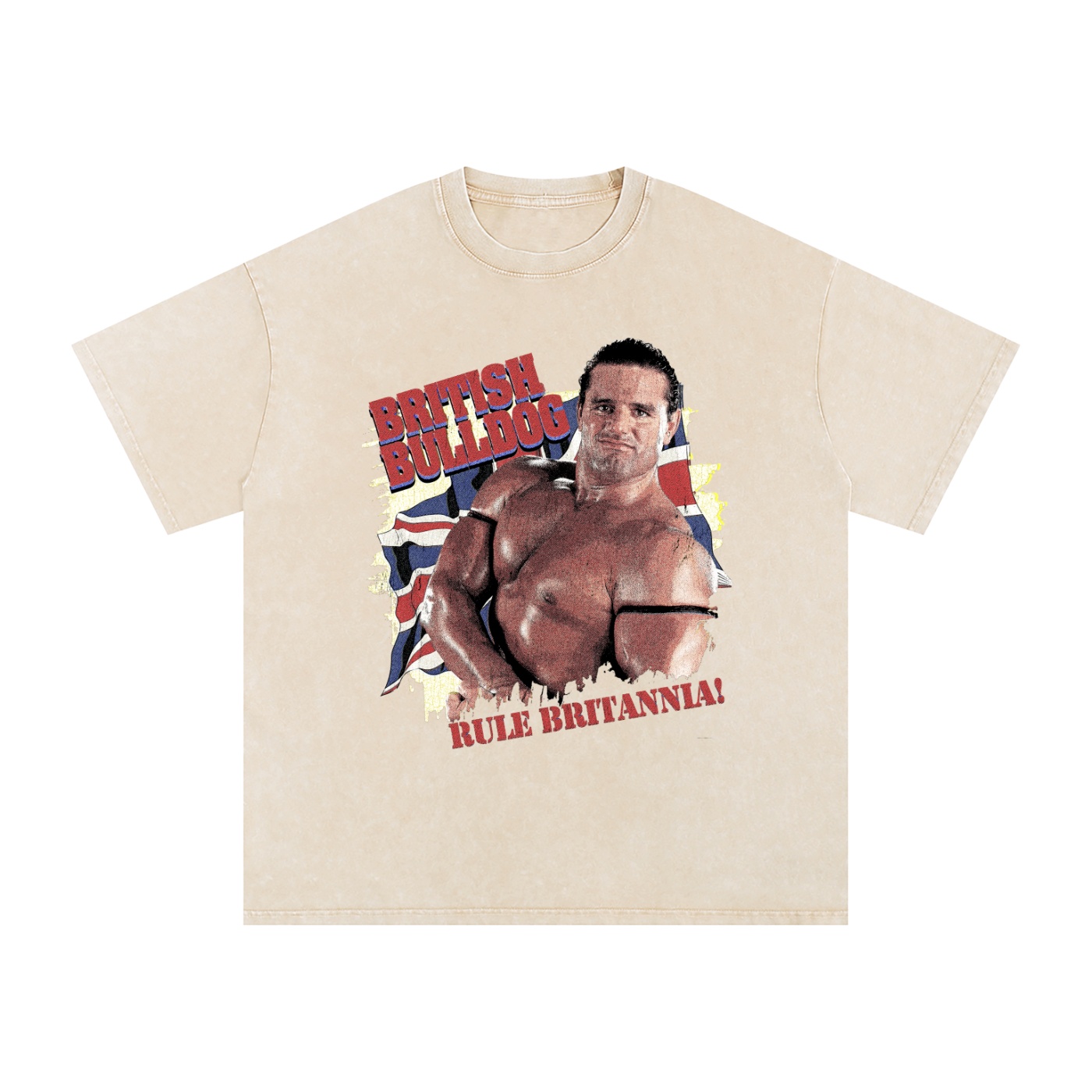 Washed Oversized Cotton “Rule Britannia” White Background T-Shirt - Image 3
