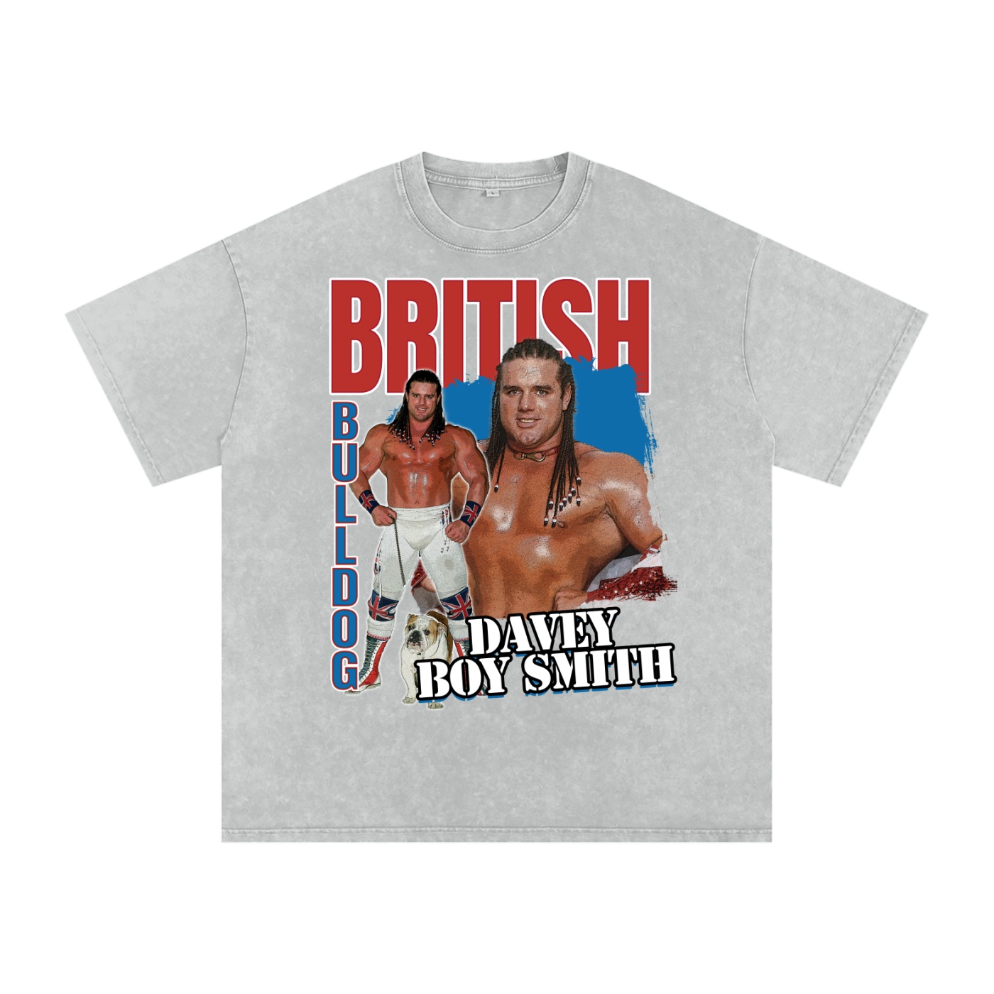 Washed Oversized Classic Bulldog Cotton T-Shirt - Image 4