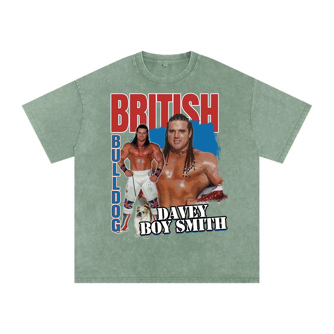 Washed Oversized Classic Bulldog Cotton T-Shirt - Image 5