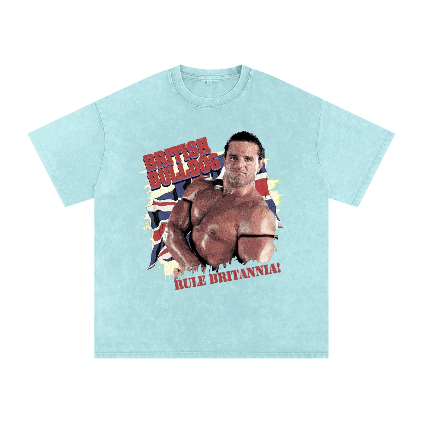 Washed Oversized Cotton “Rule Britannia” White Background T-Shirt - Image 2