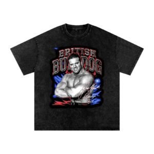 Washed Oversized multi colored British Bulldog 2002 Cotton T-Shirt