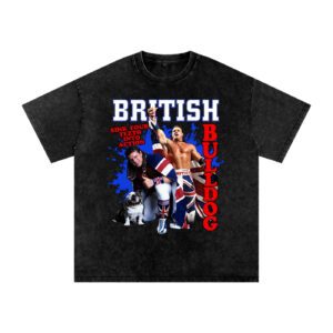 Snow Washed Oversized Cotton “Sink Your Teeth Into Action” T-Shirt