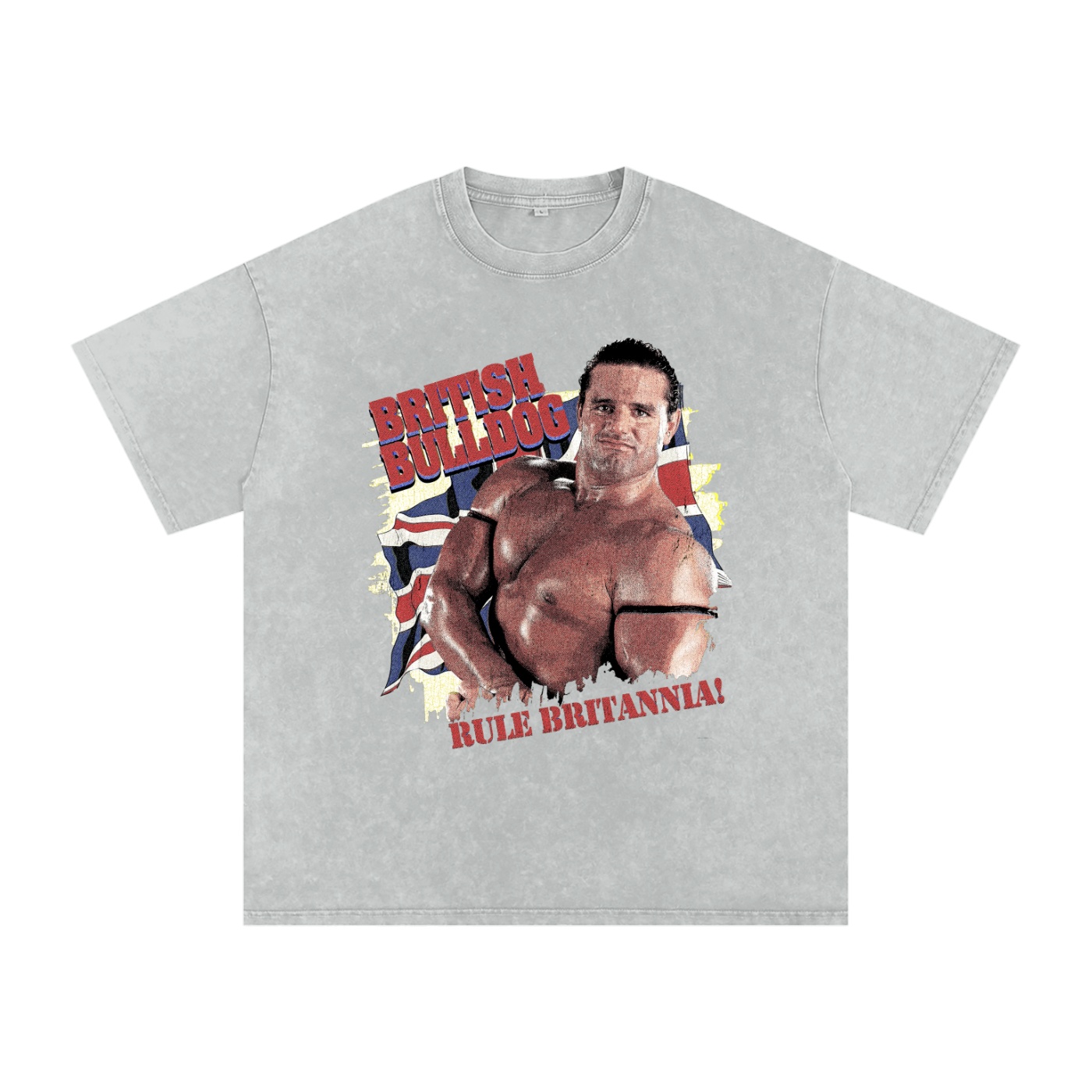 Washed Oversized Cotton “Rule Britannia” White Background T-Shirt - Image 4