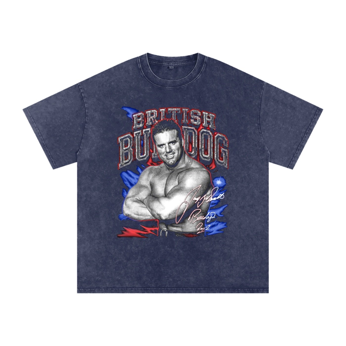 Washed Oversized British Bulldog 2002 Cotton T-Shirt - Image 3