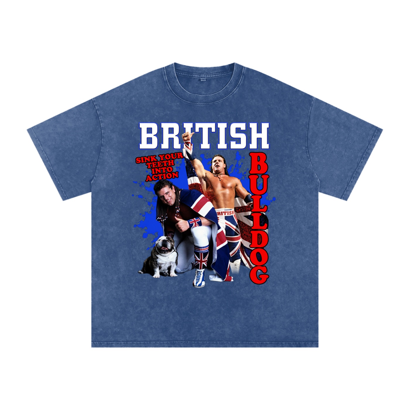 Snow Washed Oversized Cotton “Sink Your Teeth Into Action” T-Shirt - Image 8