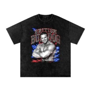 Washed Oversized British Bulldog 2002 Cotton T-Shirt