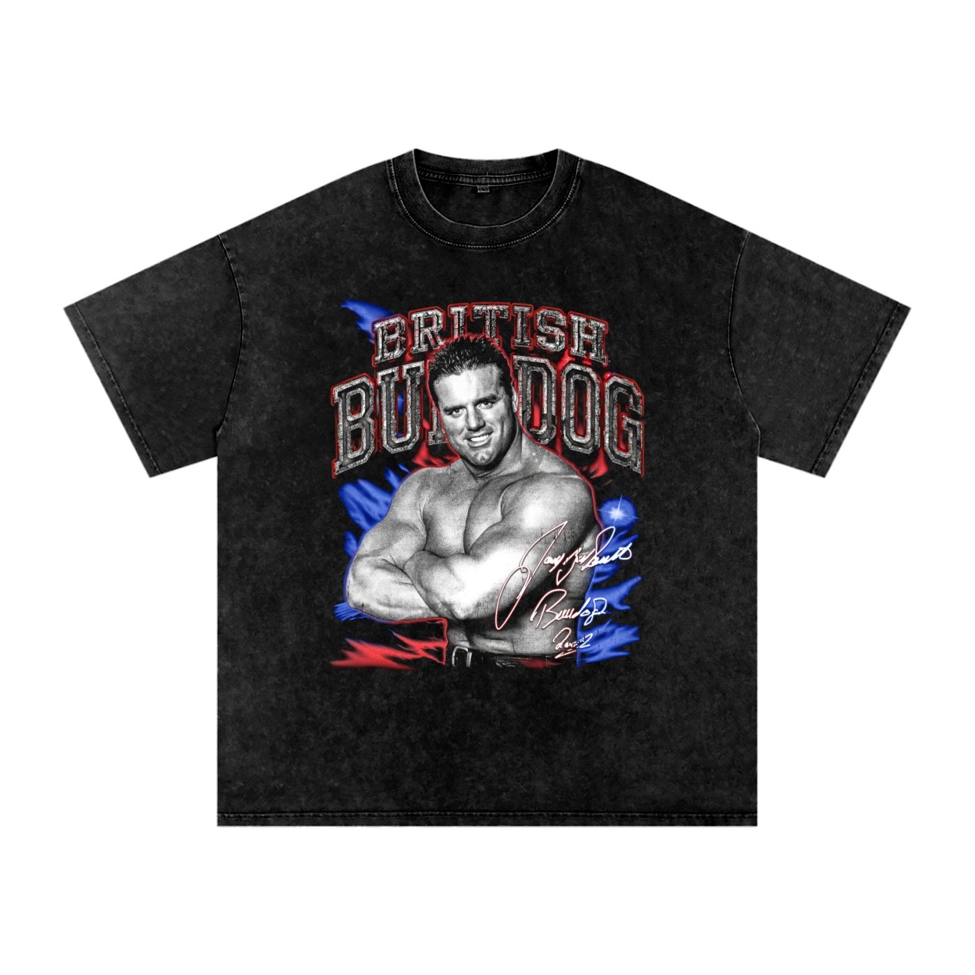Washed Oversized British Bulldog 2002 Cotton T-Shirt
